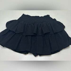 Amazon black Smocked ruffle Mini Skirt